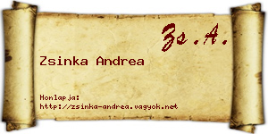 Zsinka Andrea névjegykártya